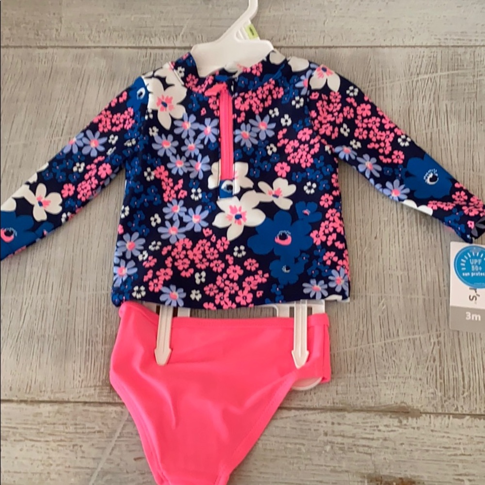 Carter baby girl swimsuit rash guard